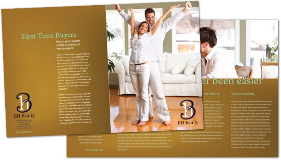 Realtor Agent & Realty Agency Half Fold Brochure Design Layout